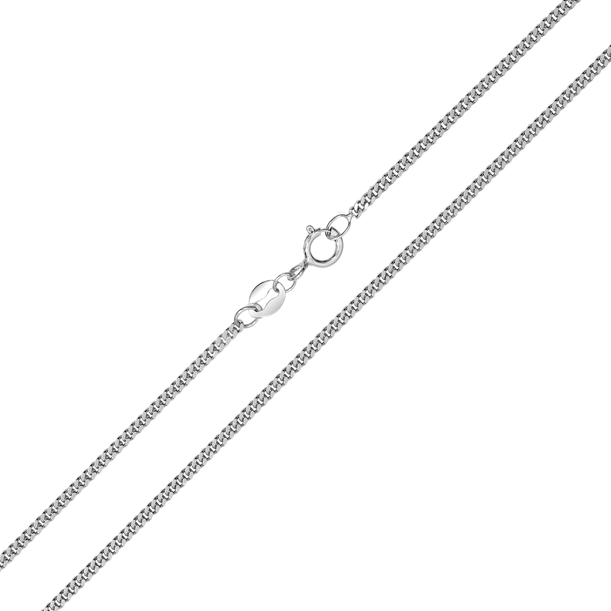 10K White Gold 1.5mm Diamond Cut Gormette Chain with Spring Ring Clasp - 20 Inch