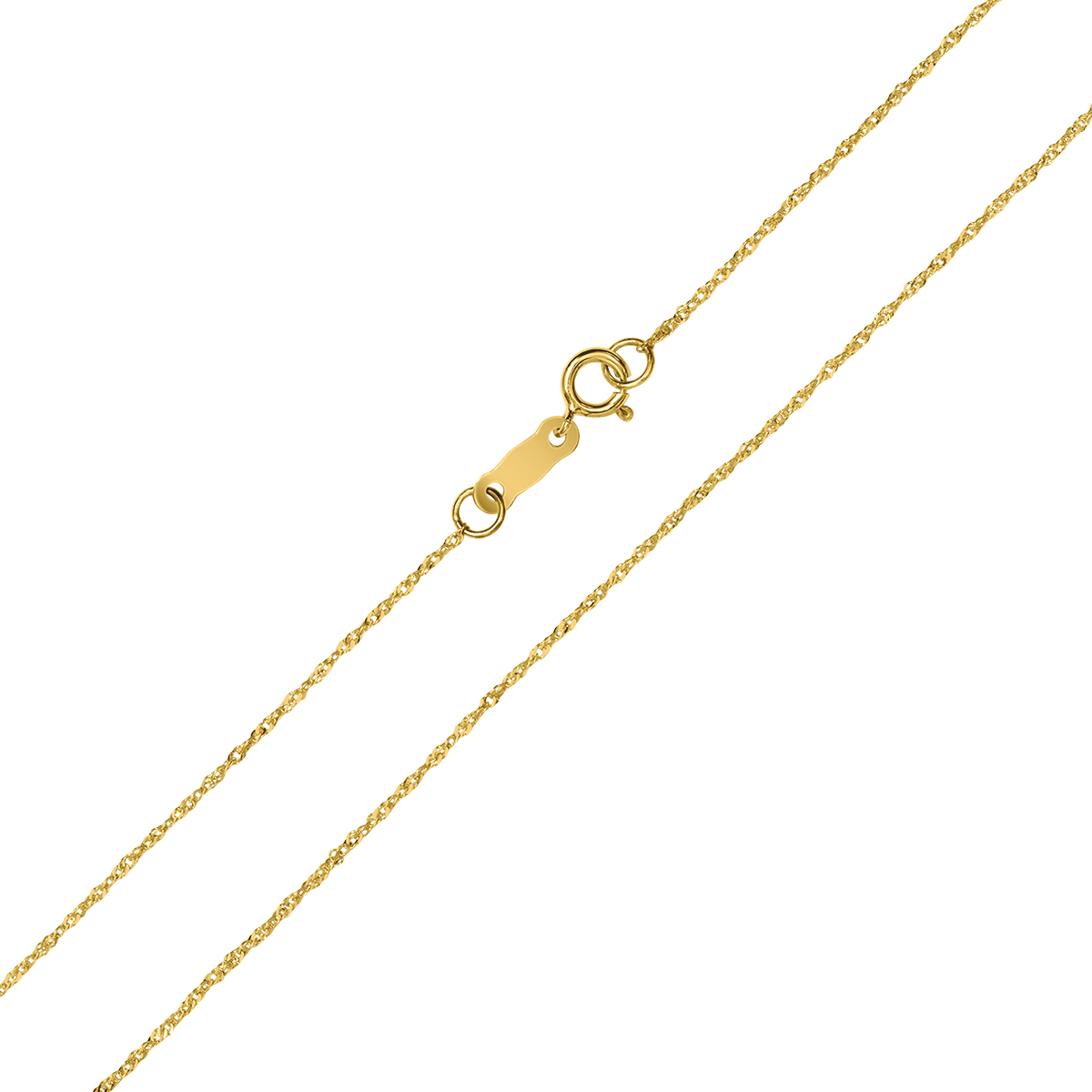 10K Yellow Gold 0.8MM Singapore Chain with Spring Ring Clasp - 18 Inch