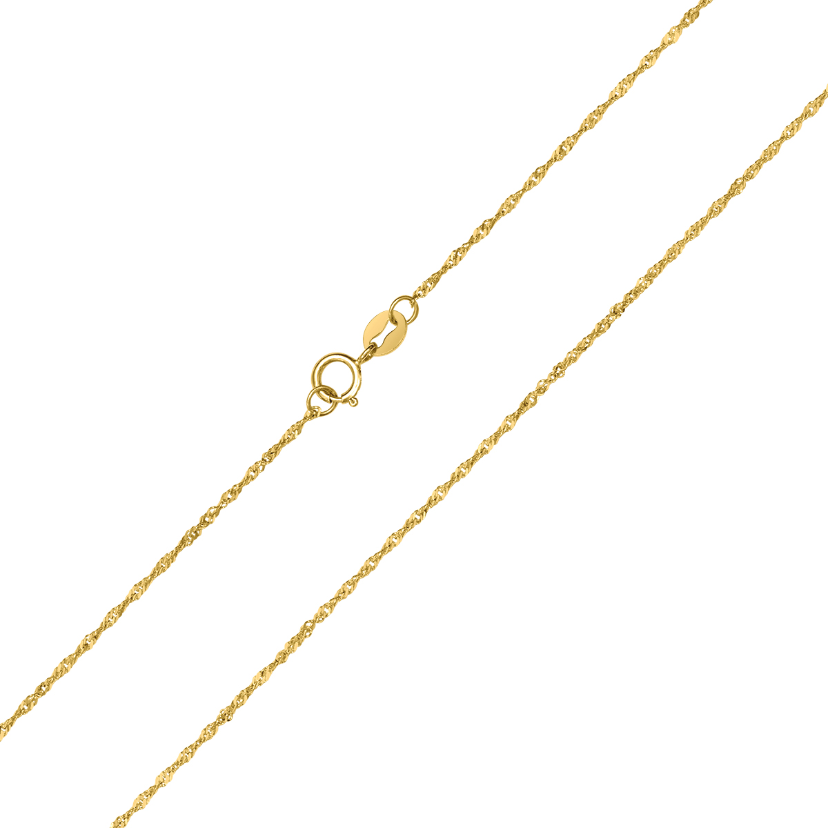 10K Yellow Gold 1MM Singapore Chain with Spring Ring Clasp - 18 Inch