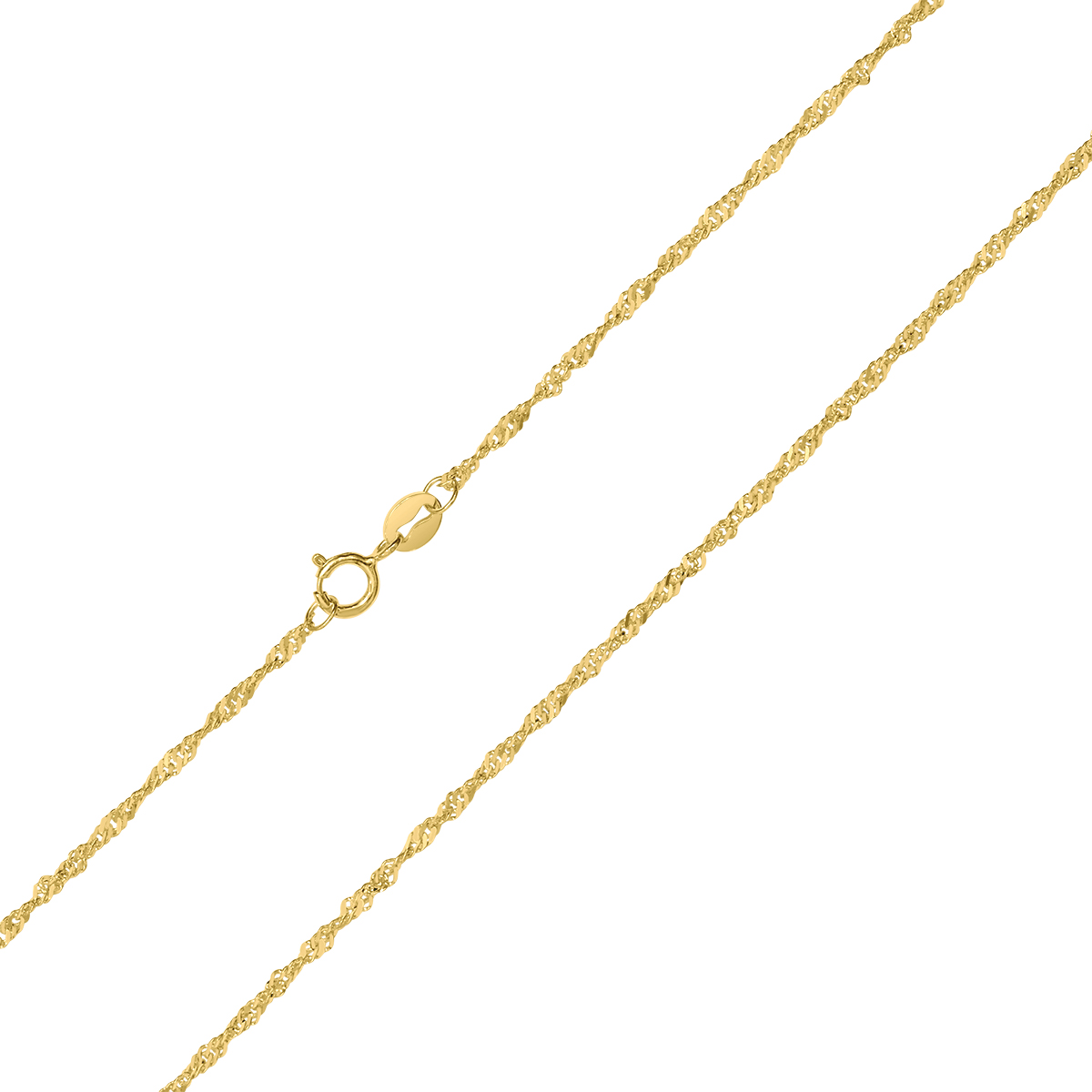 10K Yellow Gold 1.5mm Singapore Chain with Spring Ring Clasp - 18 Inch