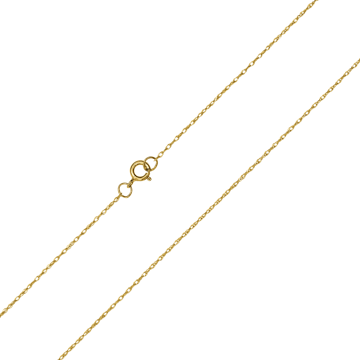 10K Yellow Gold .5MM Shiny Carded Rope Chain with Spring Ring Clasp - 16 Inch