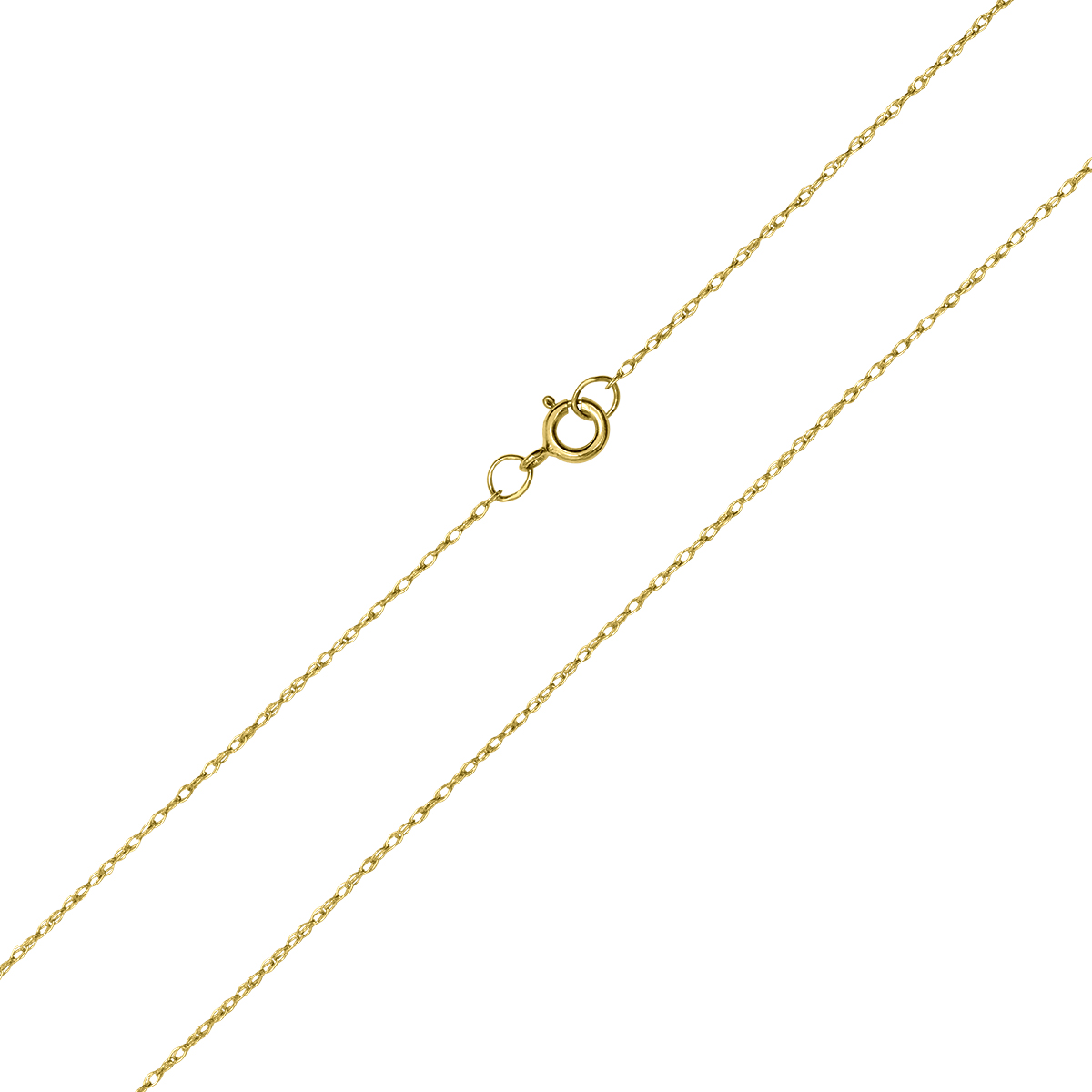 10K Yellow Gold .3MM Shiny Carded Rope Chain with Spring Ring Clasp - 16 Inch