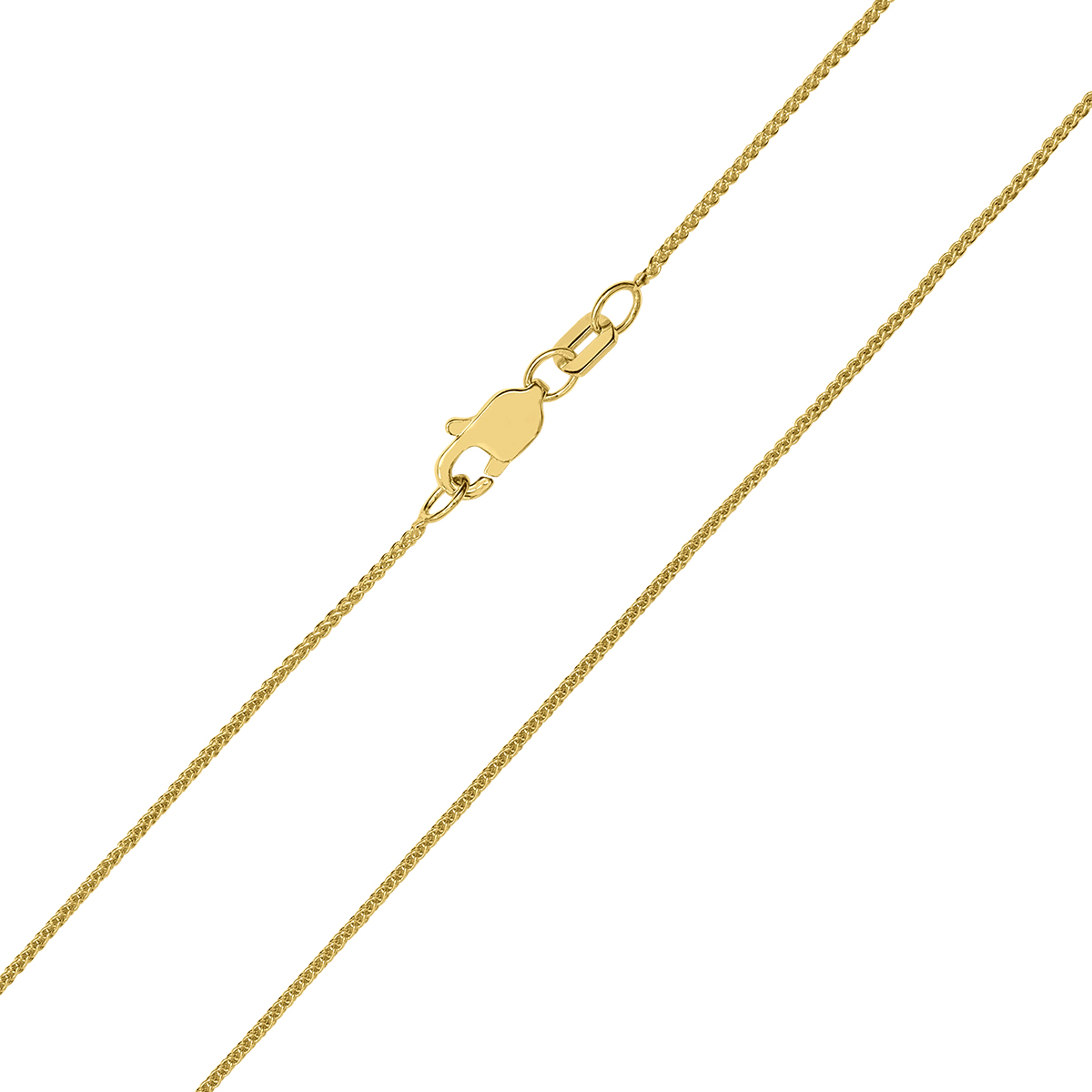 10K Yellow Gold 0.6mm Round Wheat Chain with Lobster Clasp - 18 Inch