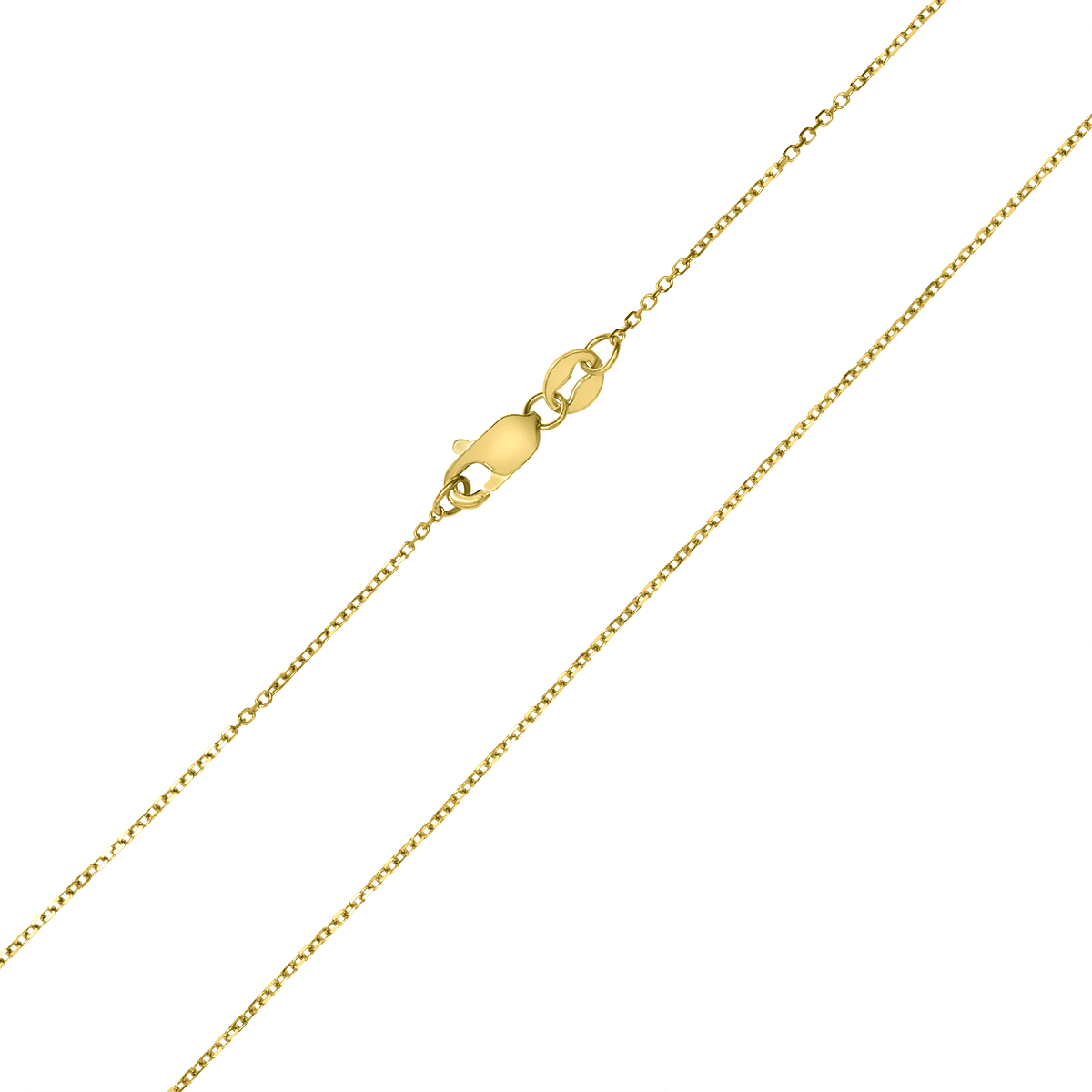 10K Yellow Gold 0.8MM Shiny Cable Chain with Lobster Clasp - 16 Inch