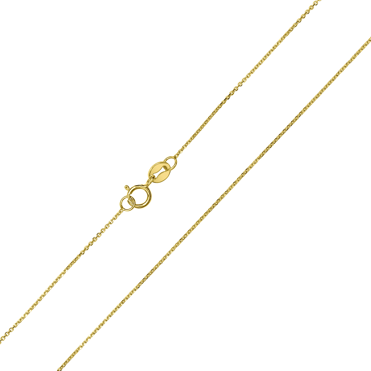 10K Yellow Gold 0.5MM Flat Cable Chain with Spring Ring Clasp - 18 Inch