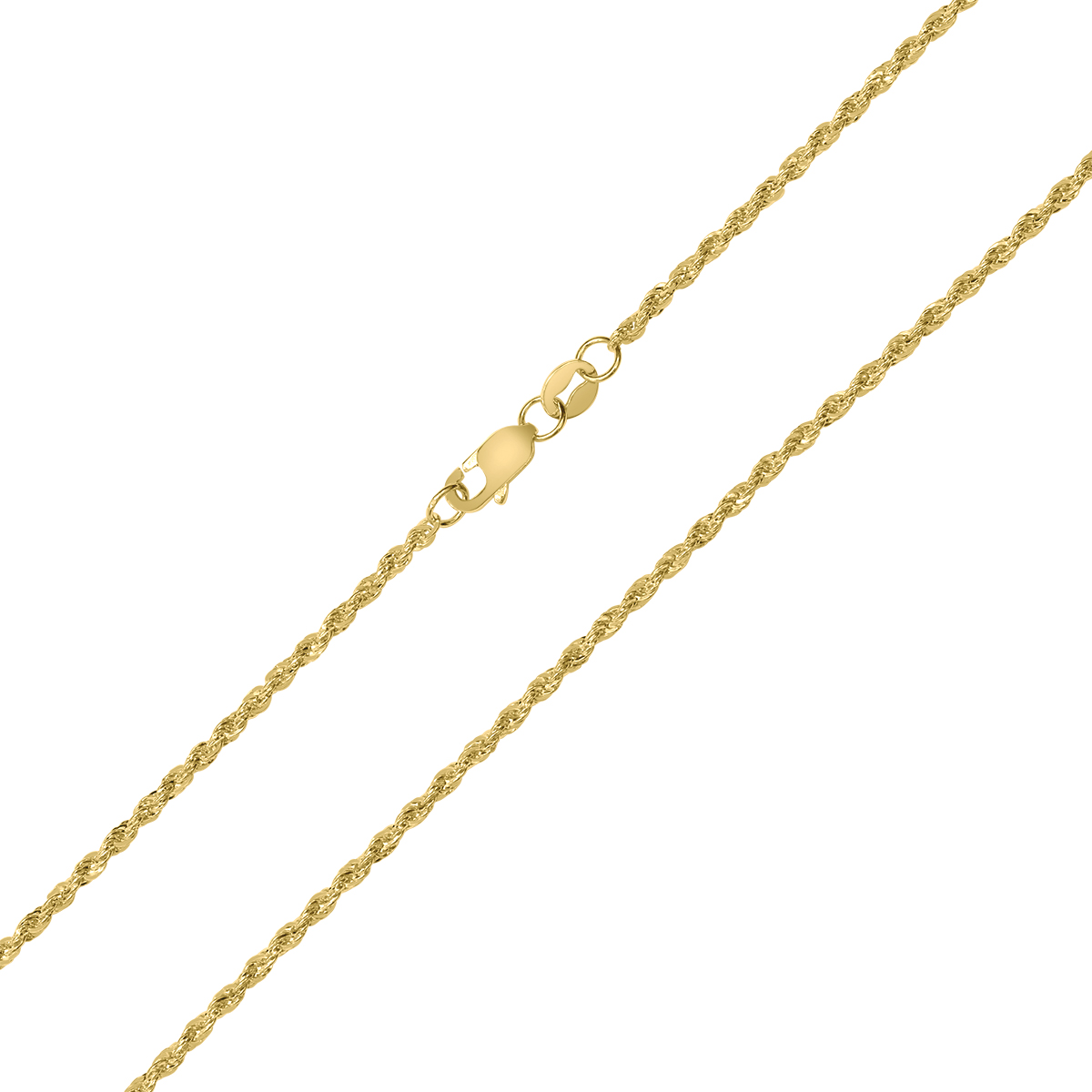 10K Yellow Gold 1.5MM Sparkle Rope Chain With Lobster Clasp - 18 Inch