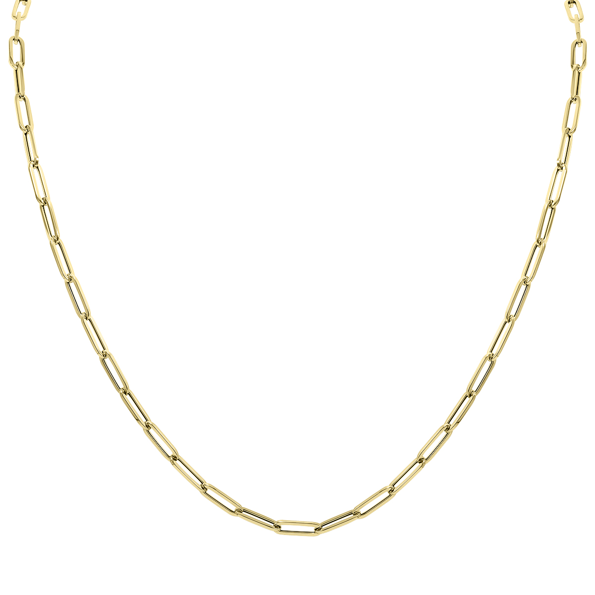 Image of 10K Yellow Gold 42MM Lite Paperclip Chain With Lobster Clasps - 24 Inch
