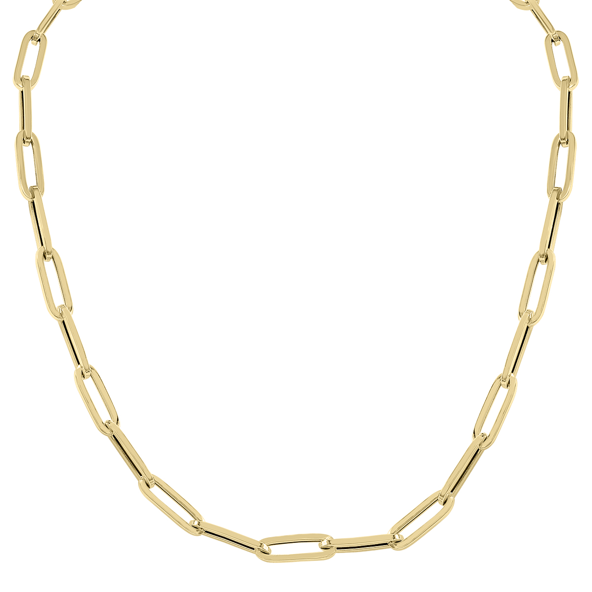 Image of 14K Yellow Gold Bold Paperclip Necklace With Lobster Clasps - 18 Inch