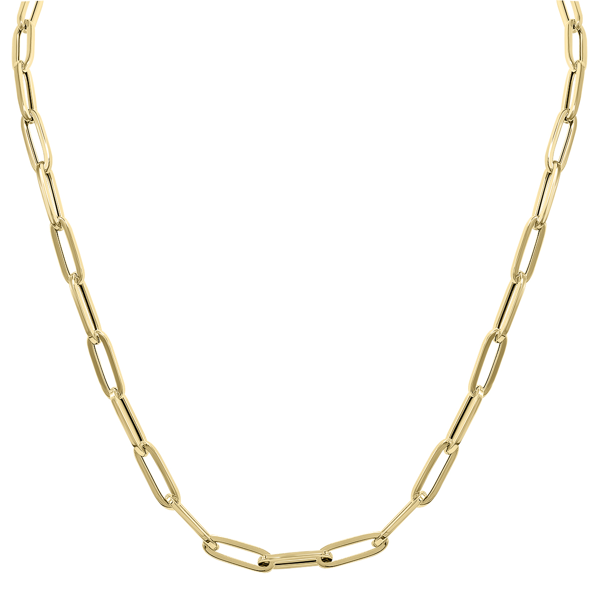 Image of 14K Yellow Gold Paperclip Link Chain With Lobster Clasps - 24 Inch