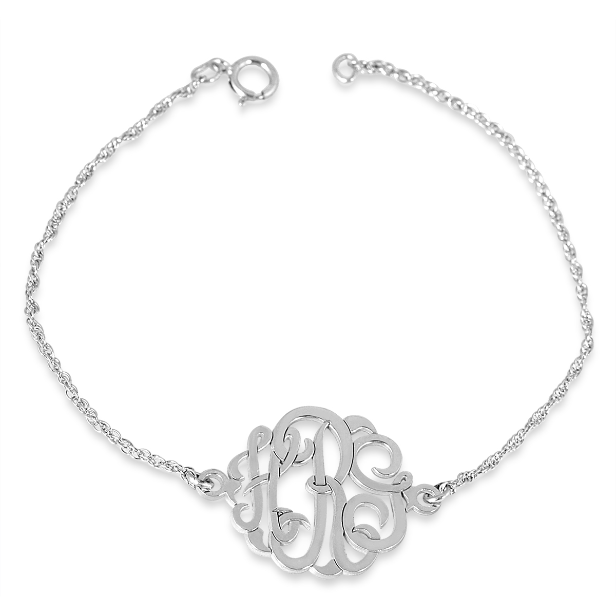 Monogram Initial Bracelet in .925 Sterling Silver