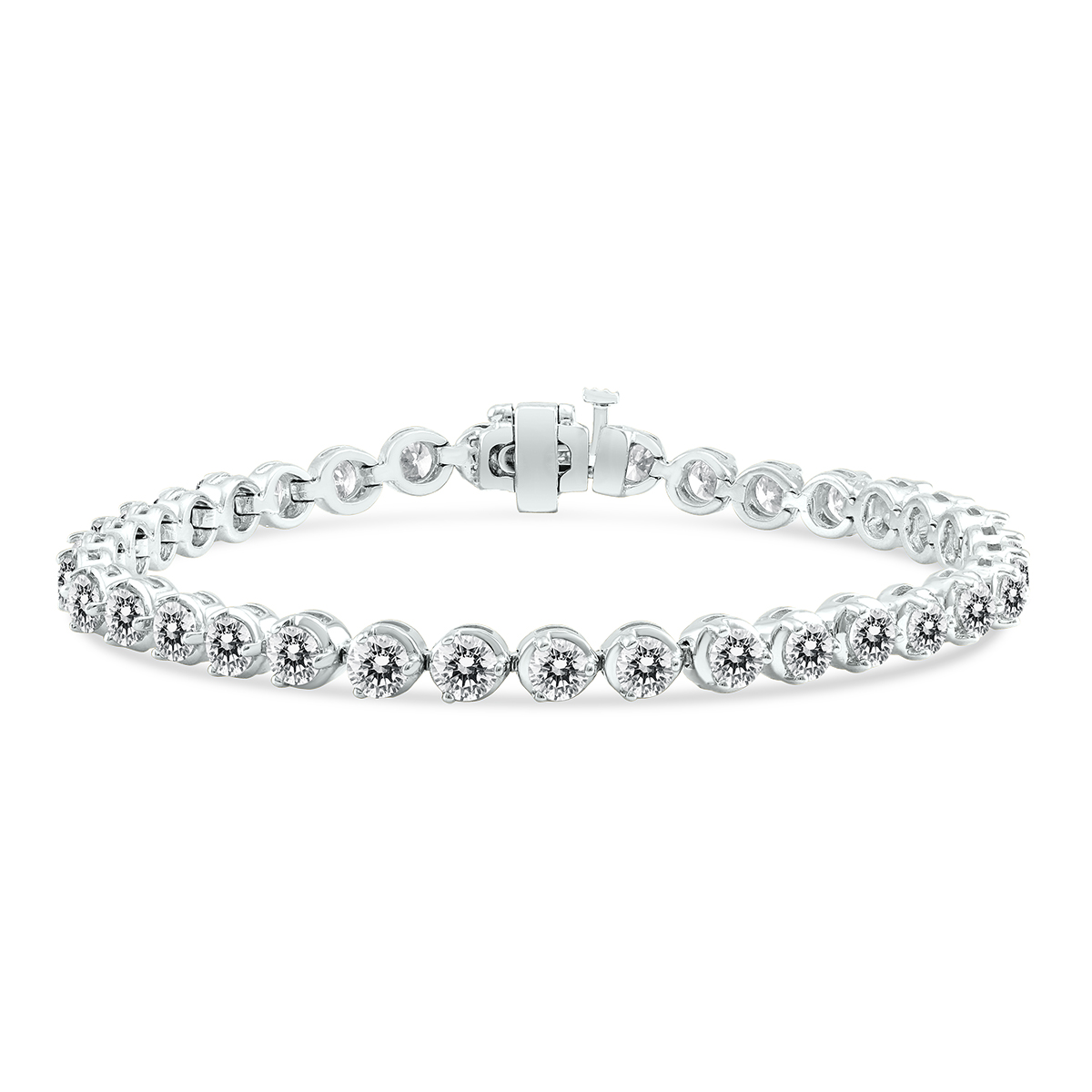 7 Carat TW Three Prong Diamond Tennis Bracelet in 14K White Gold