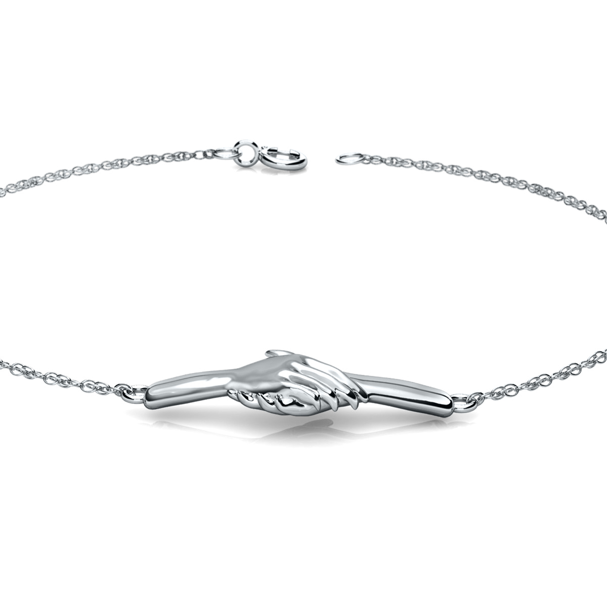Ted Poley Miss Your Touch Hand in Hand Bracelet in 10K White Gold