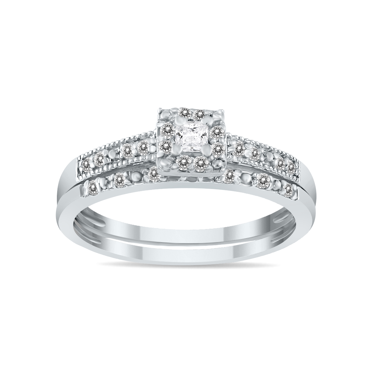 1/3 CTW Princess Diamond Bridal Set in 10K White Gold