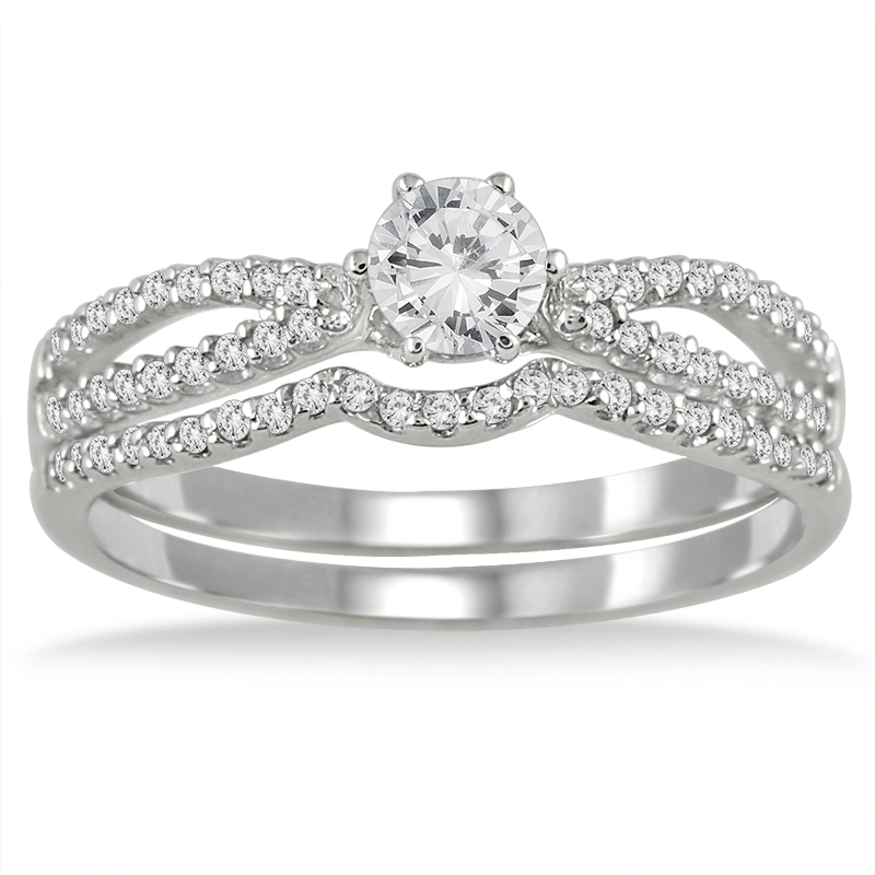 1/2 Carat TW Diamond Bridal Set in 10K White Gold