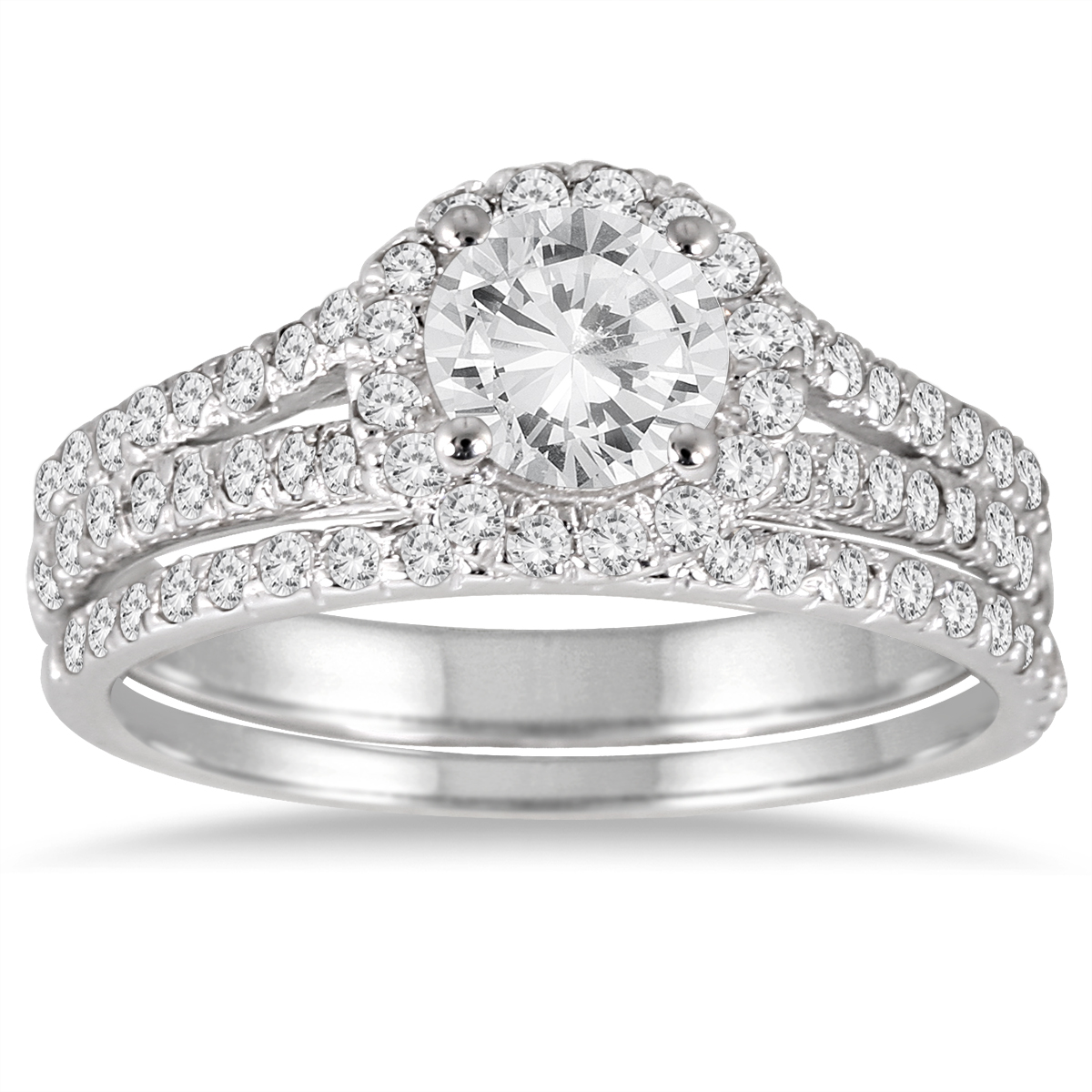 1 1/2 Carat TW Diamond Bridal Set in 14K White Gold