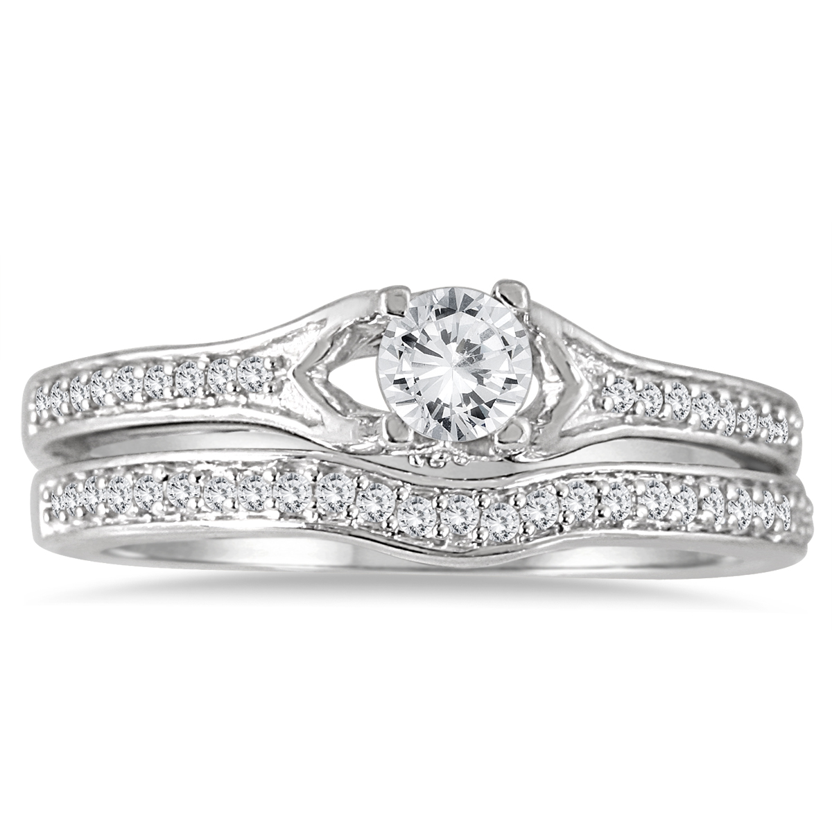 1/2 Carat TW Diamond Bridal Set in 14K White Gold