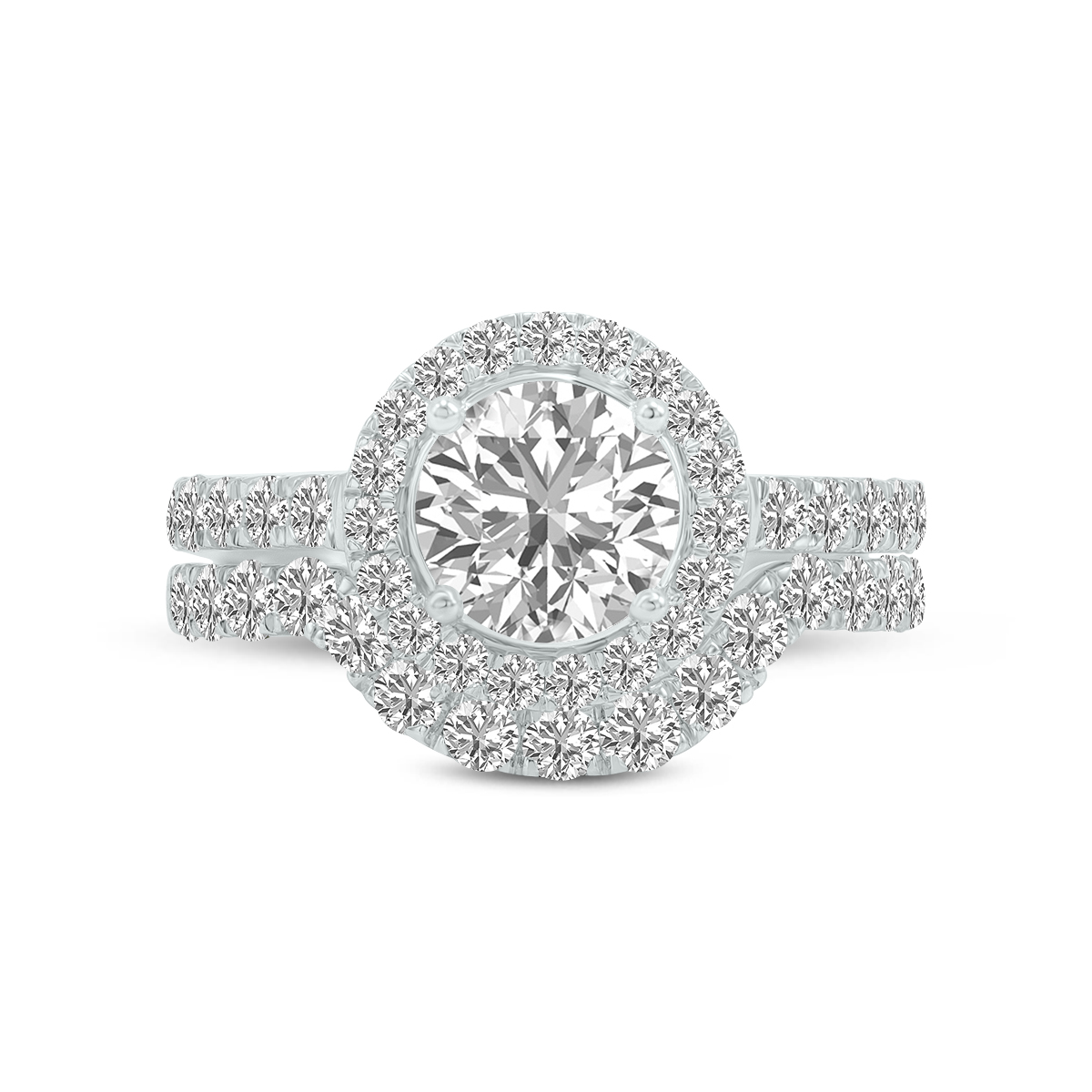 2 3/4 Carat TW Round Lab Grown Diamond Bridal Set in 14K White Gold