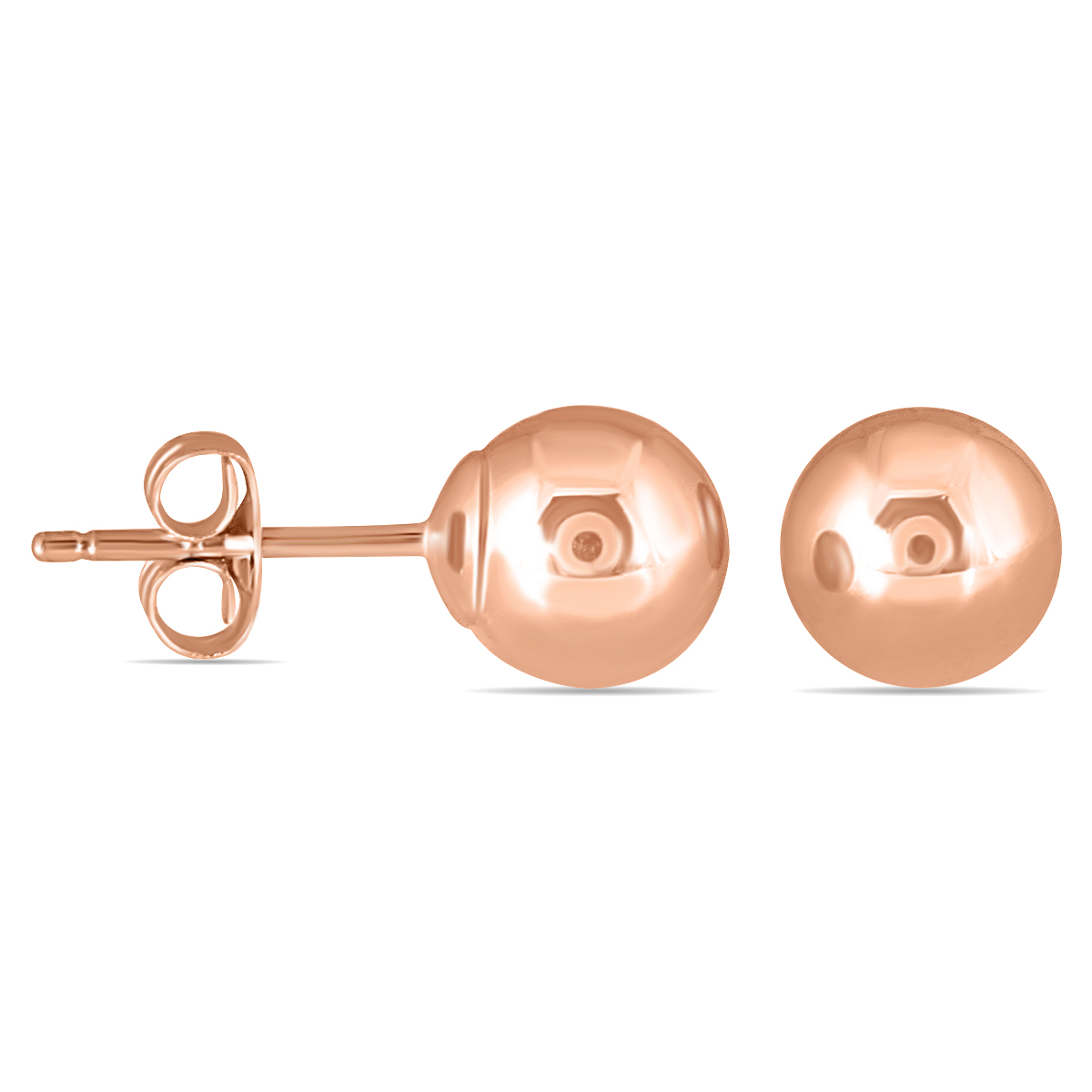 10K Rose Gold 6mm Ball Stud Earrings