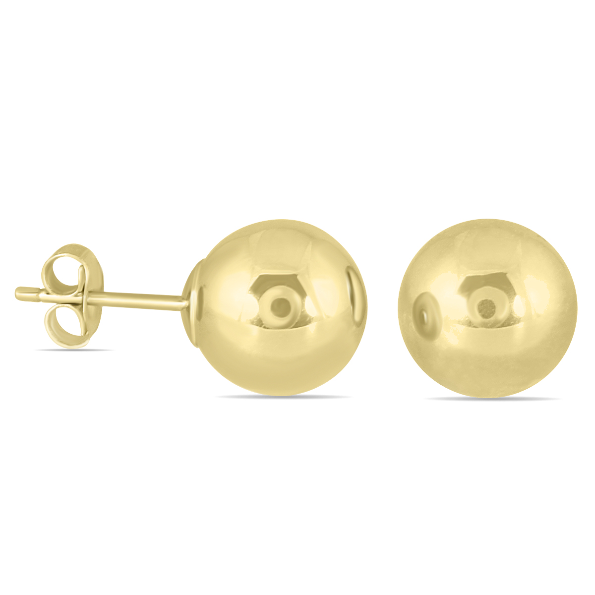 10K Yellow Gold 8mm Ball Stud Earrings
