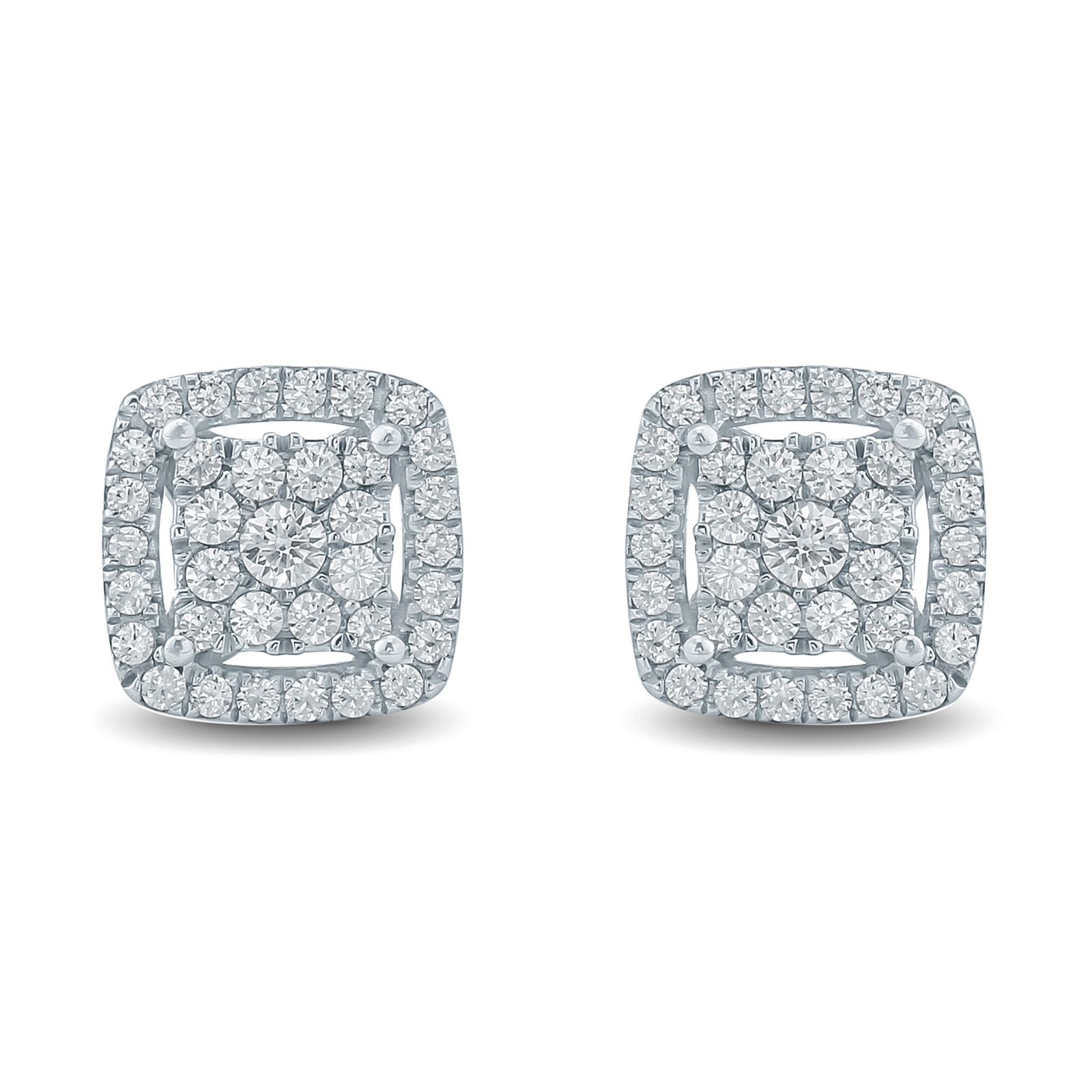 1/2 Carat TW Diamond Halo Earrings in 10K White Gold