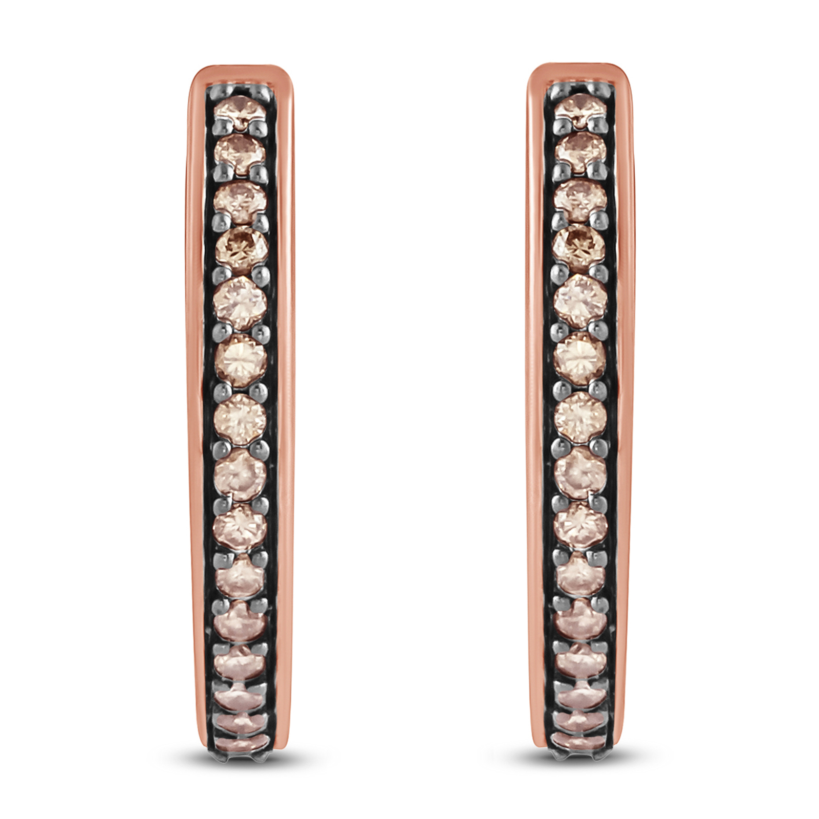 1/4 Carat TW Diamond Hoop Earrings in 10K Rose Gold