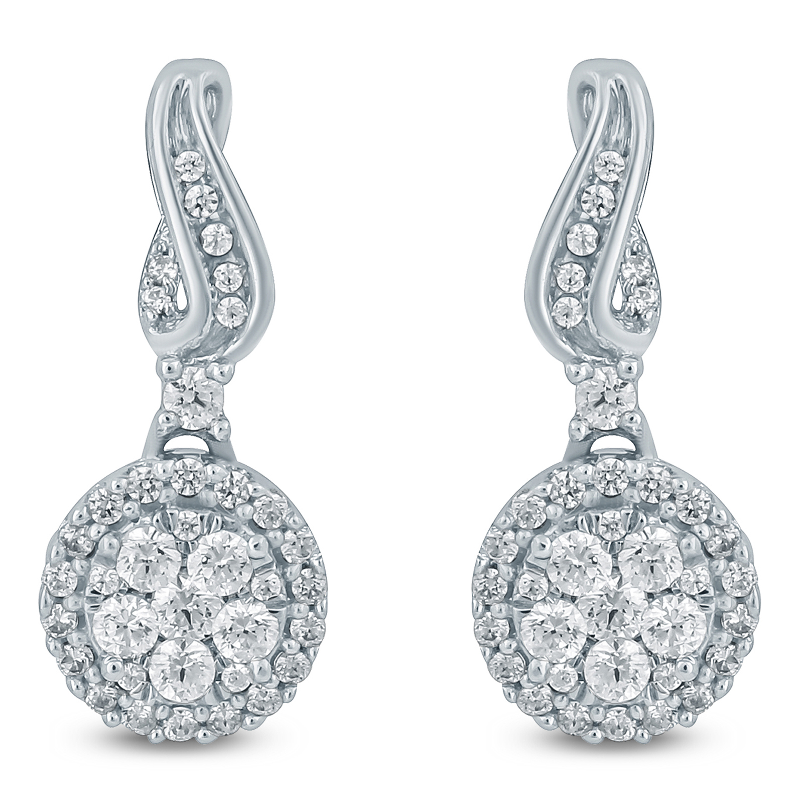 1/3 Carat TW Diamond Drop Earrings in 10K White Gold