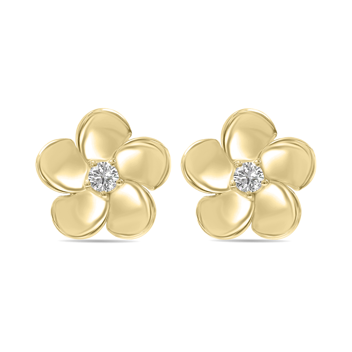 1/3 CTW Lab Grown Diamond Flower Stud Earrings in 10K Yellow Gold (F-G Color, VS1- VS2 Clarity