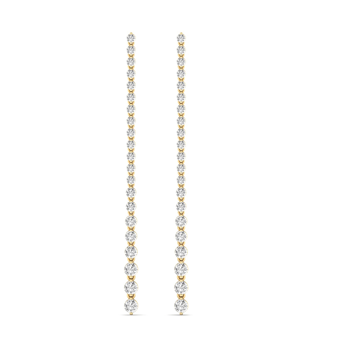 2 1/4 CTW Diamond Dangle Earrings in 14K Yellow Gold