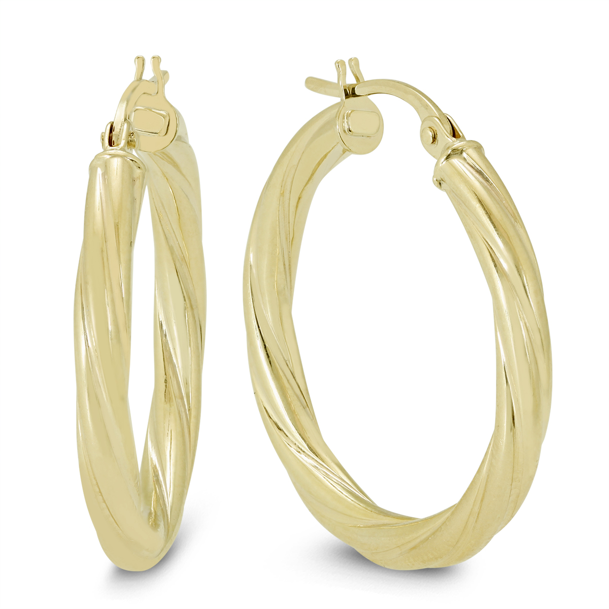 25MM Rope Hoop Earrings in 10K Yellow Gold