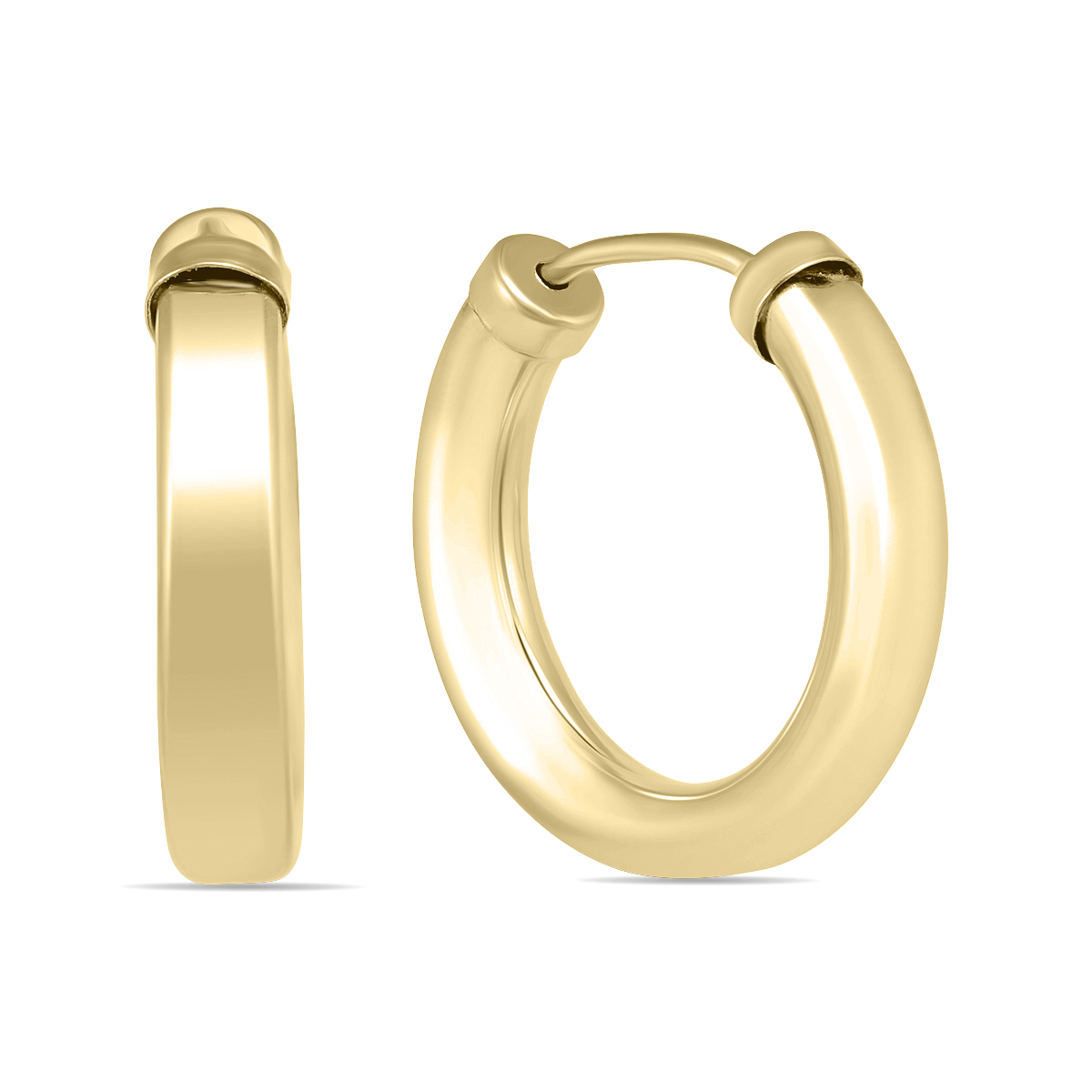 15MM 14K Yellow Gold Filled Endless Hoop Earrings (3mm Gauge)