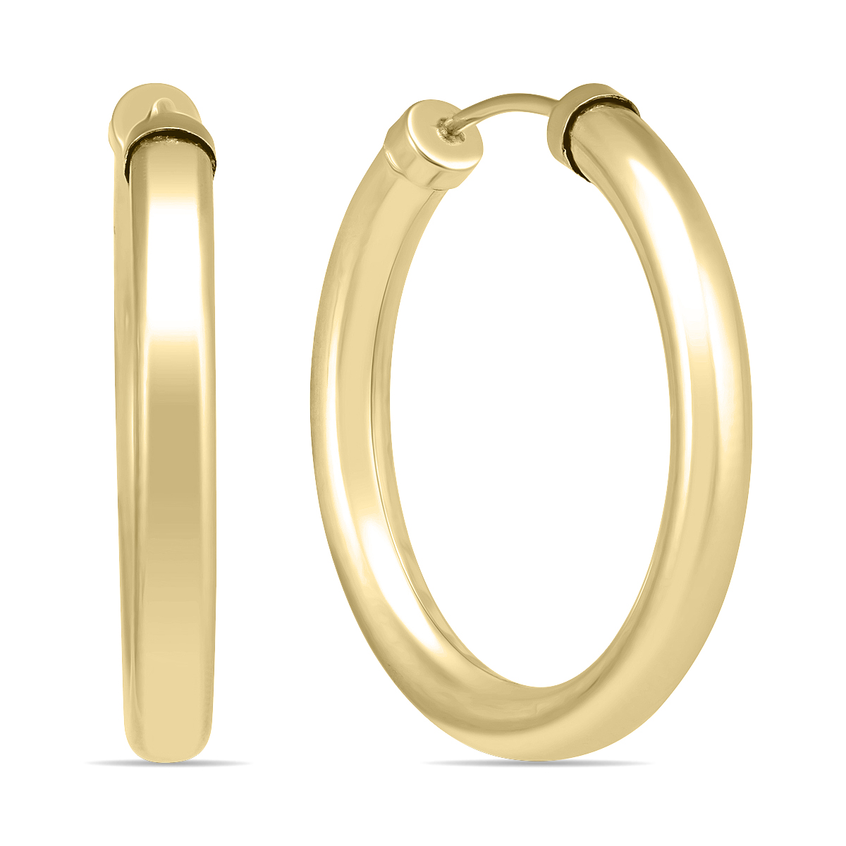 24MM 14K Yellow Gold Filled Endless Hoop Earrings (3mm Gauge)