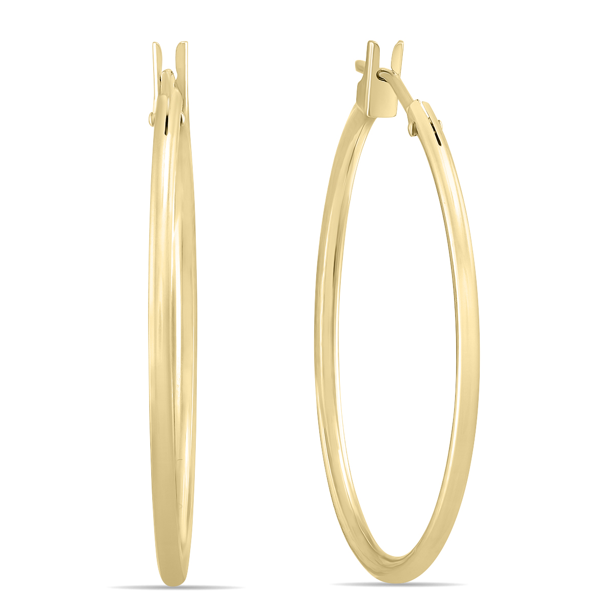14K Yellow Gold 25MM Hoop Earrings (1.5MM Gauges)