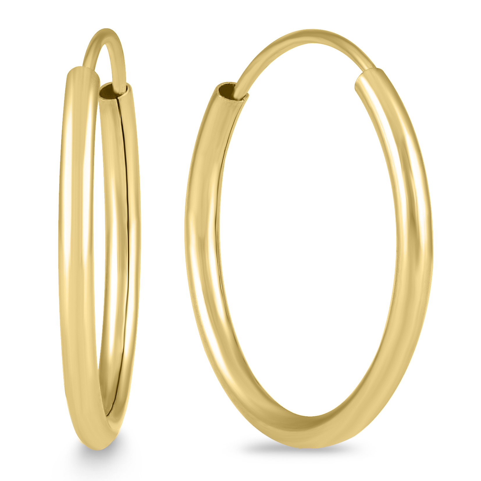 17mm Endless 14K Yellow Gold Filled Thin Hoop Earrings