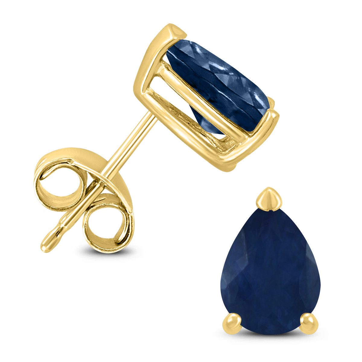 14K Yellow Gold 6x4MM Pear Sapphire Earrings