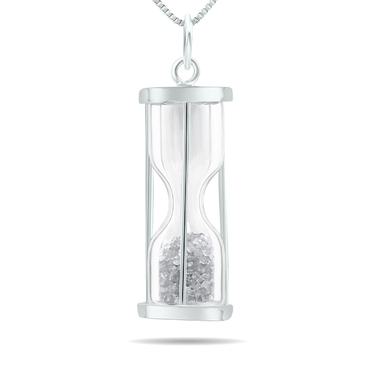 Tooth Fairy Pixie Dust Gift - 1/2 Carat TW April Birthstone Diamond Dust Time in a Bottle Pendant in.925 Sterling Silver