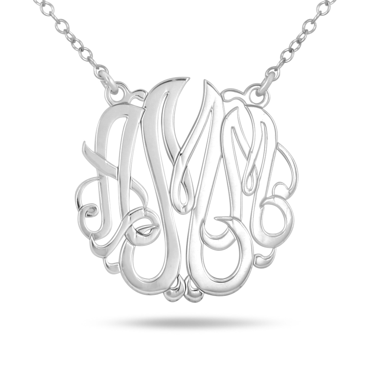 Monogram Initial Pendant in .925 Sterling Silver