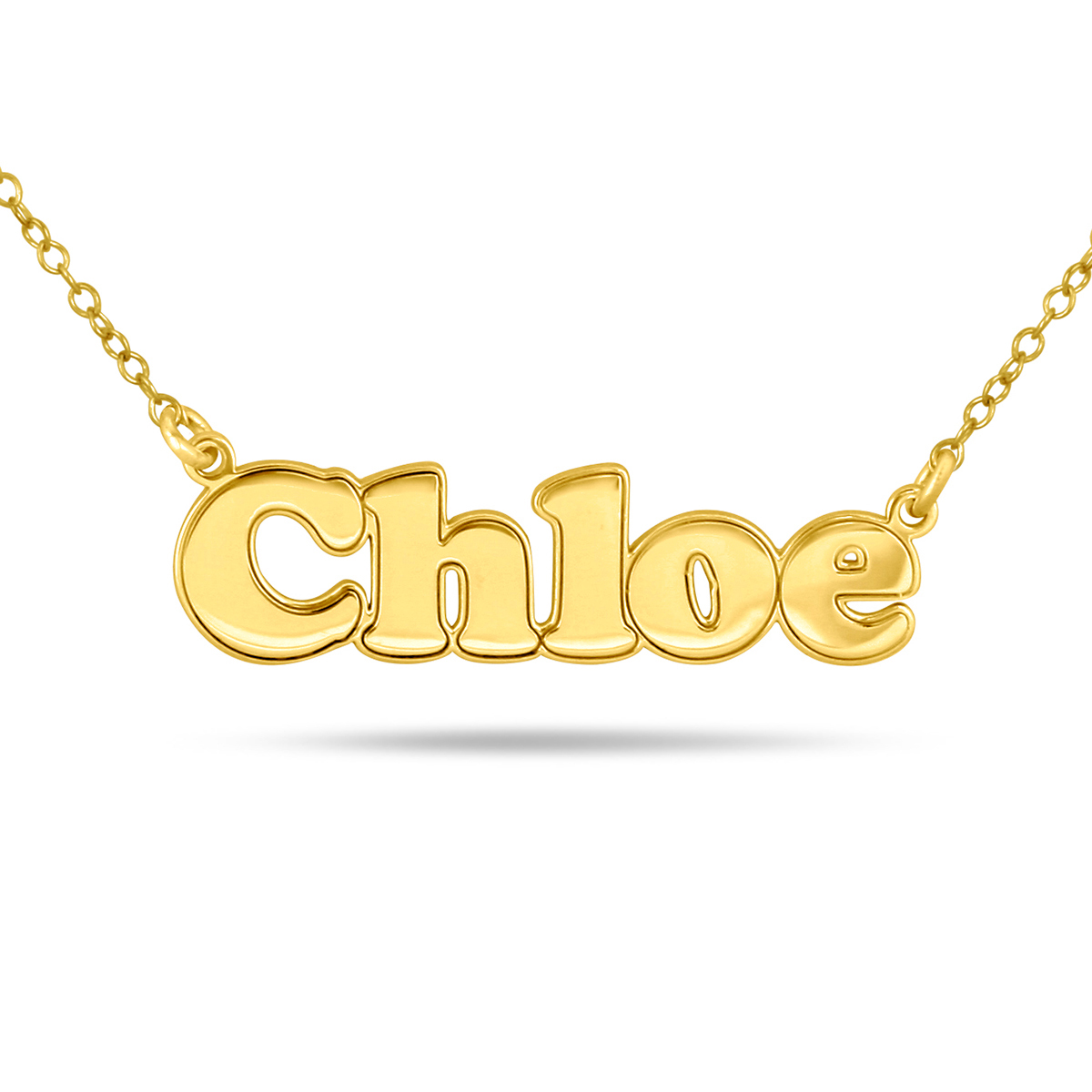 Custom Name Pendant Necklace in 24K Gold Plated Sterling Silver