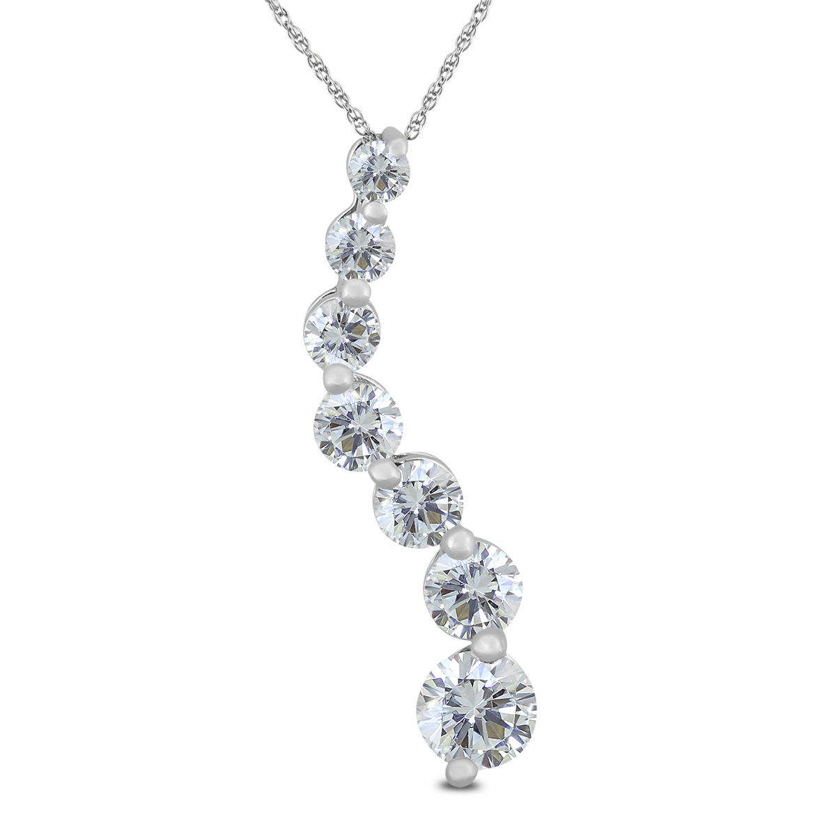 2 Carat TW Diamond Journey Pendant in 14K White Gold (K-L Color, I2-I3 Clarity)