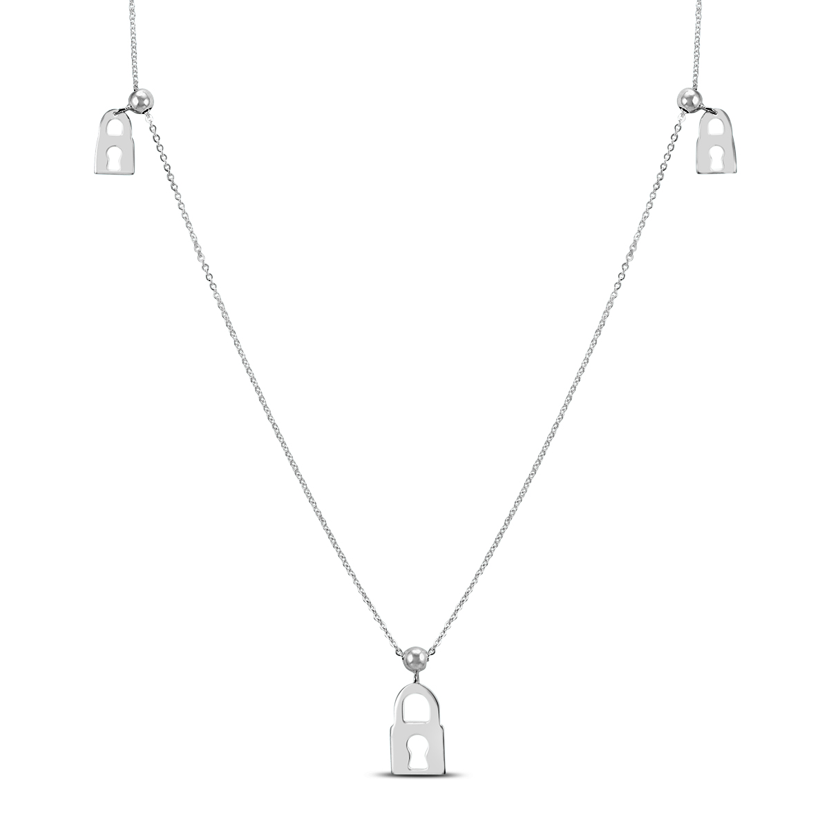 Lock Charm Necklace in .925 Sterling Silver