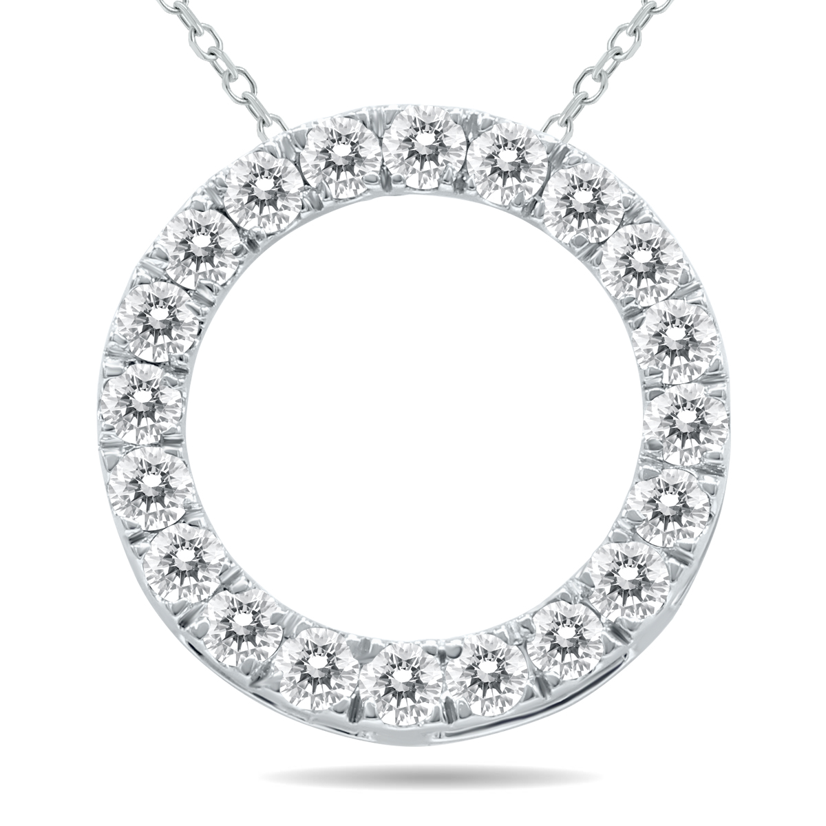 3/4 Carat TW Diamond Circle Pendant in 10K White Gold