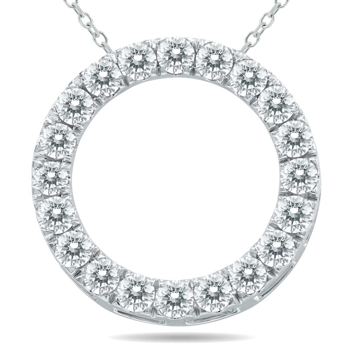 2 Carat TW Diamond Circle Pendant in 10K White Gold