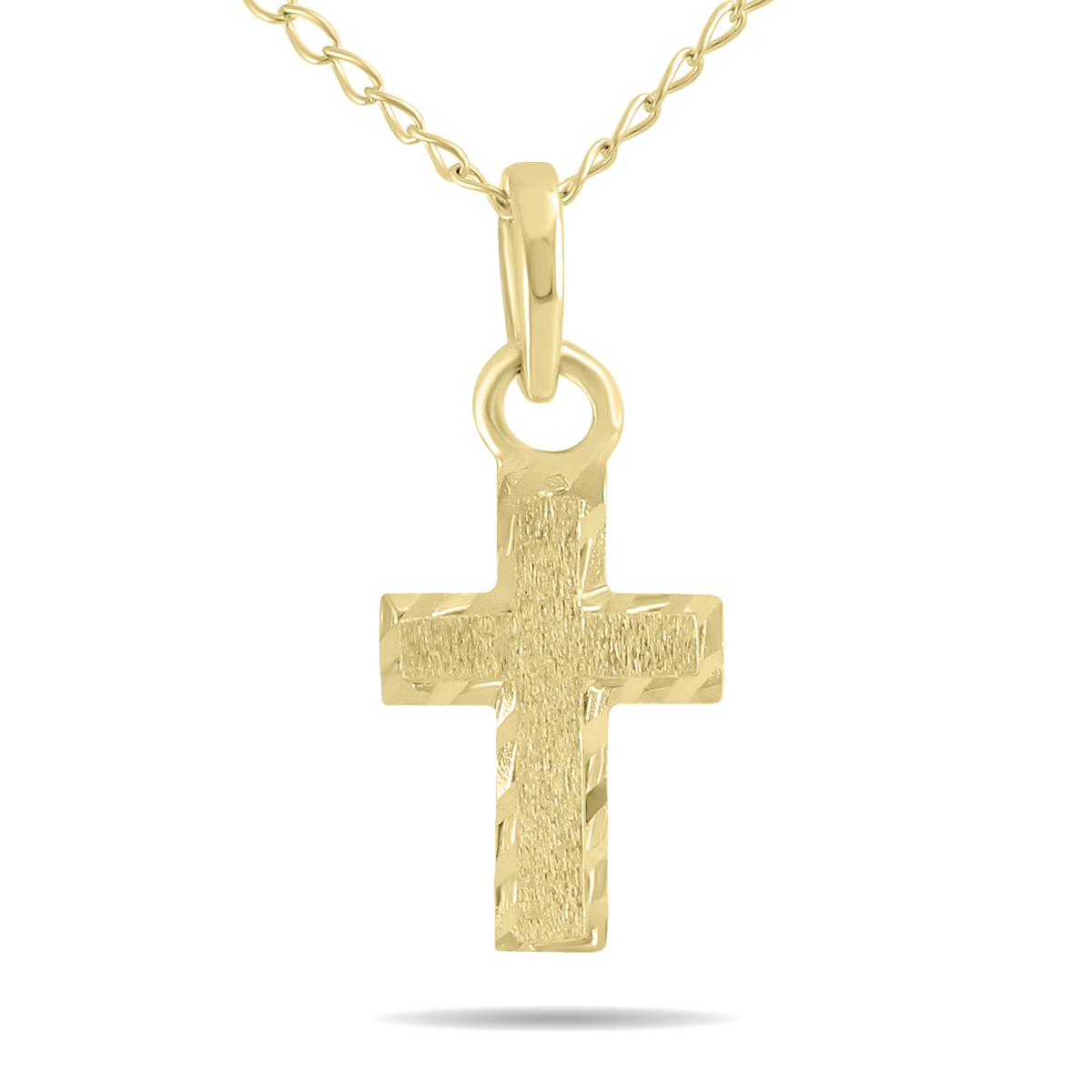 10K Yellow Gold Small Cross Pendant Necklace