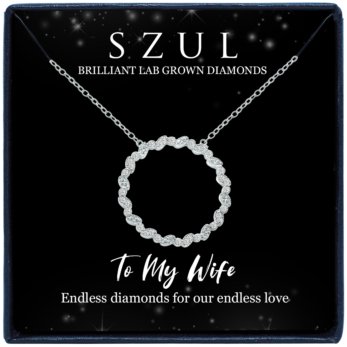 Jewelry Gift For My Wife - 1/7 Carat TW Endless Love Lab Diamond Circle Pendant in .925 Sterling Silver (F-G Color, VS1-VS2 Clarity)