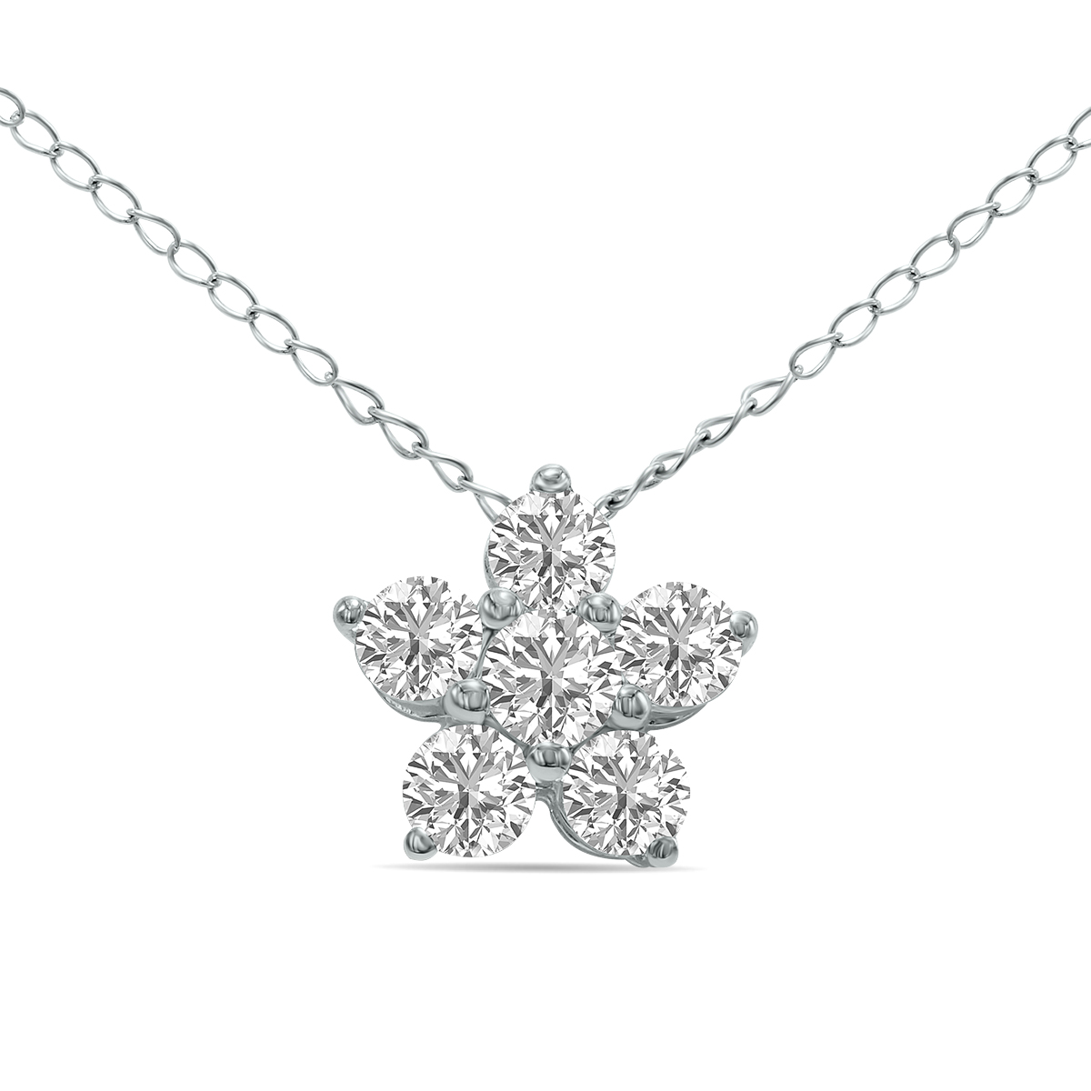 Image of 1/2 CTW Star Lab Grown Diamond Pendant in 10K White Gold (F-G Color VS1- VS2 Clarity)