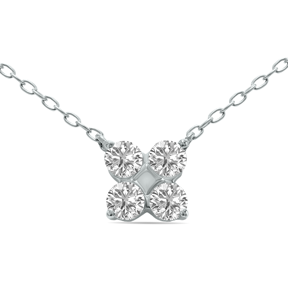 Image of 1/2 CTW Lab Grown Diamond Snowflake Pendant in 10K White Gold (F-G Color VS1- VS2 Clarity)