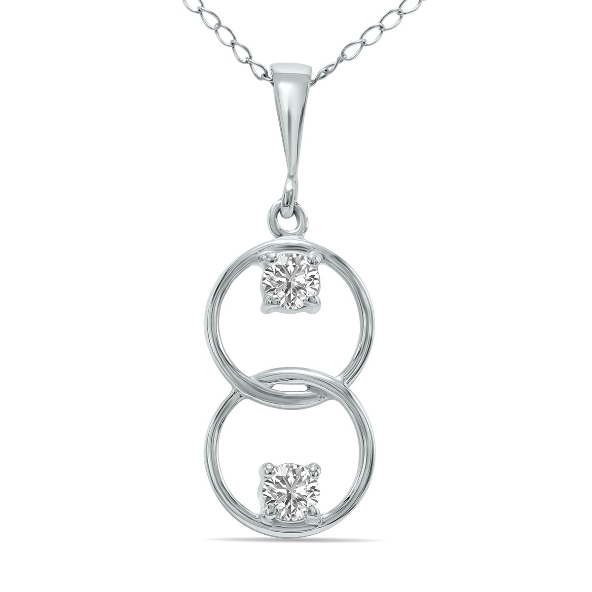 1/5 CTW Circle Lab Grown Diamond Pendant in 10K White Gold (F-G Color, VS1- VS2 Clarity)