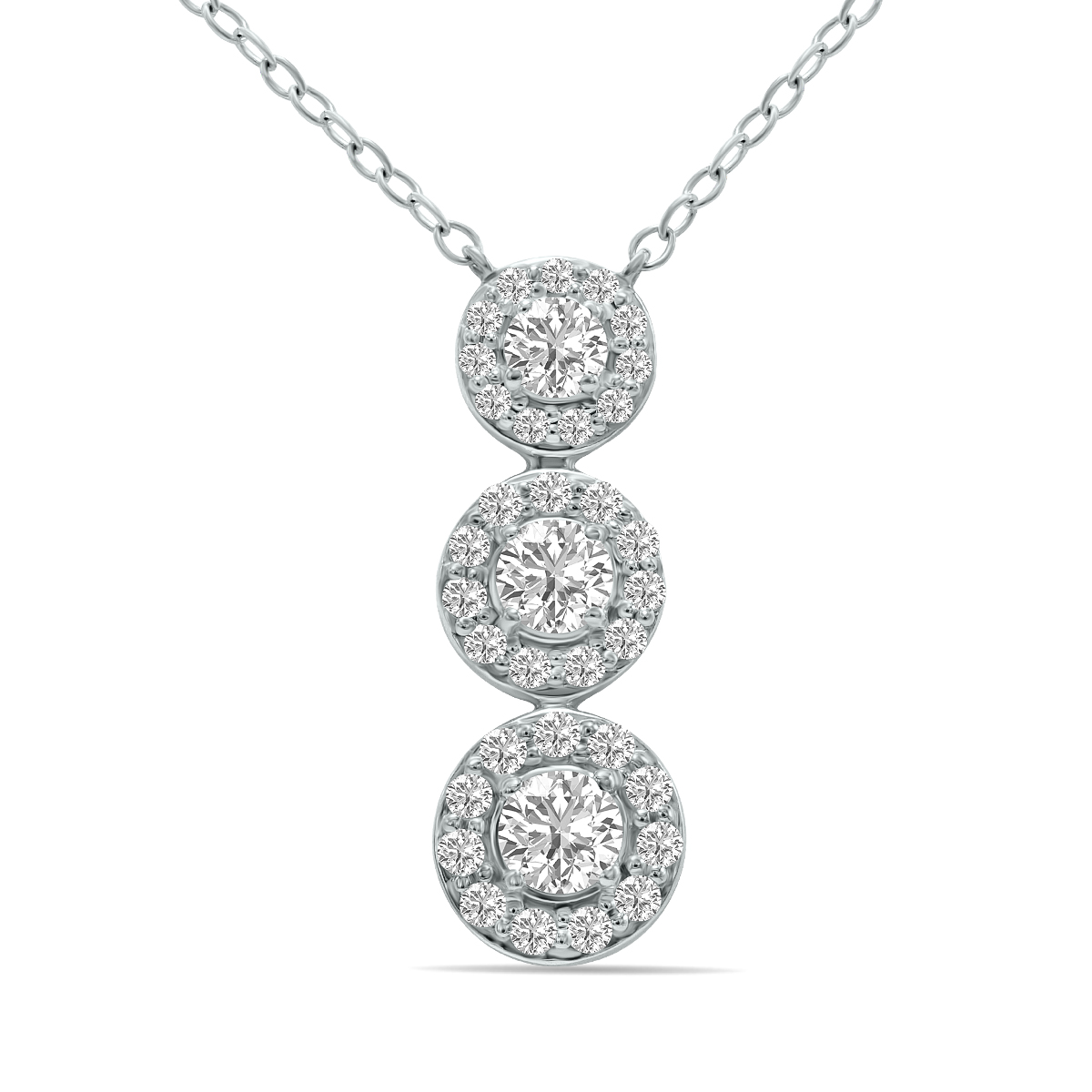 Image of 3/4 CTW Lab Grown Diamond Pendant in 10K White Gold (F-G Color VS1- VS2 Clarity)