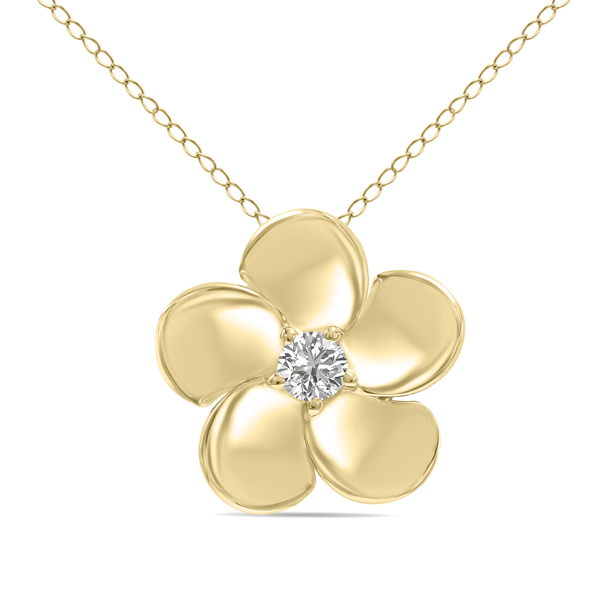 1/3 CTW Lab Grown Diamond Flower Pendant in 10K Yellow Gold (F-G Color, VS1- VS2 Clarity)