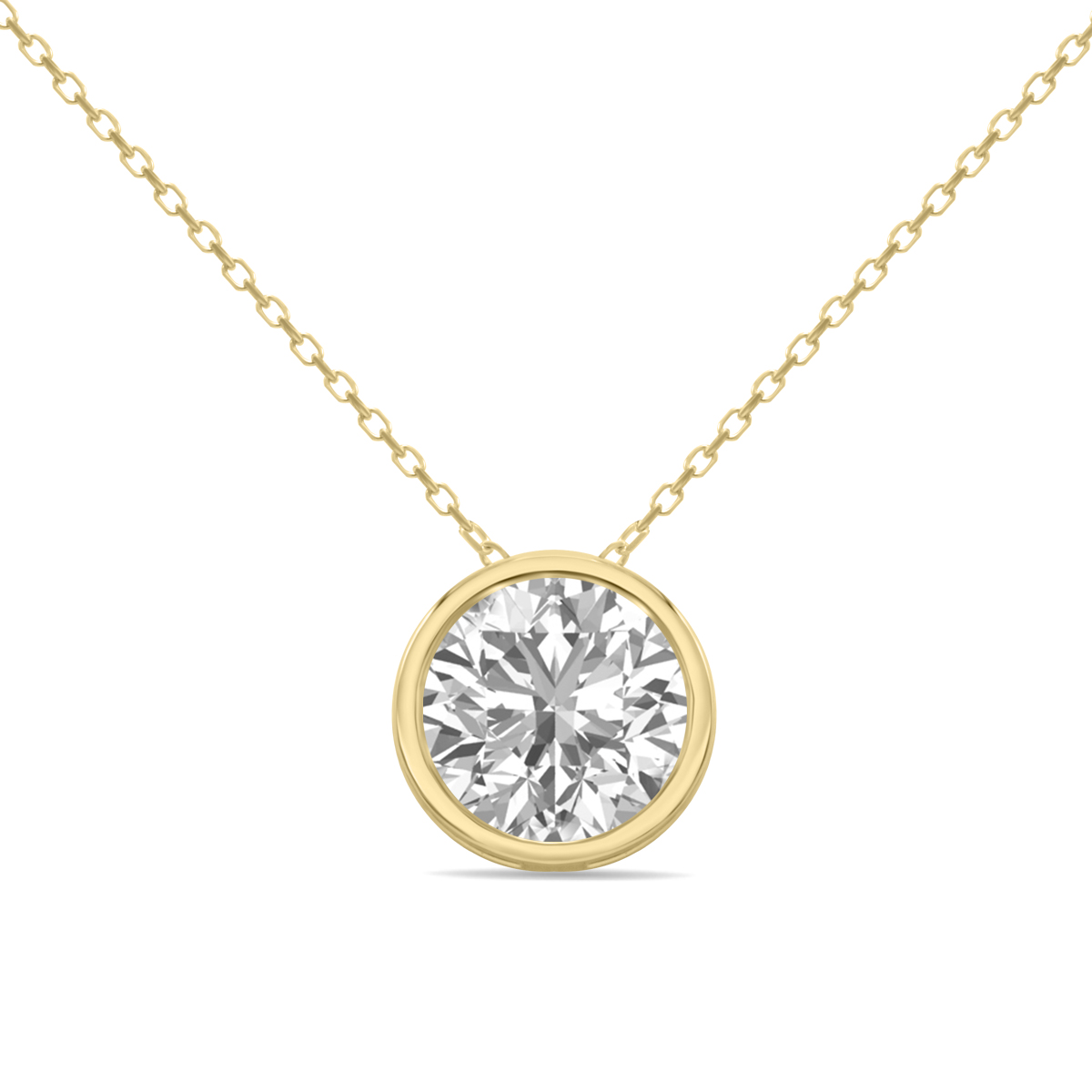 Image of 150 Carat Lab Grown Diamond Bezel Pendant in 14K Yellow Gold