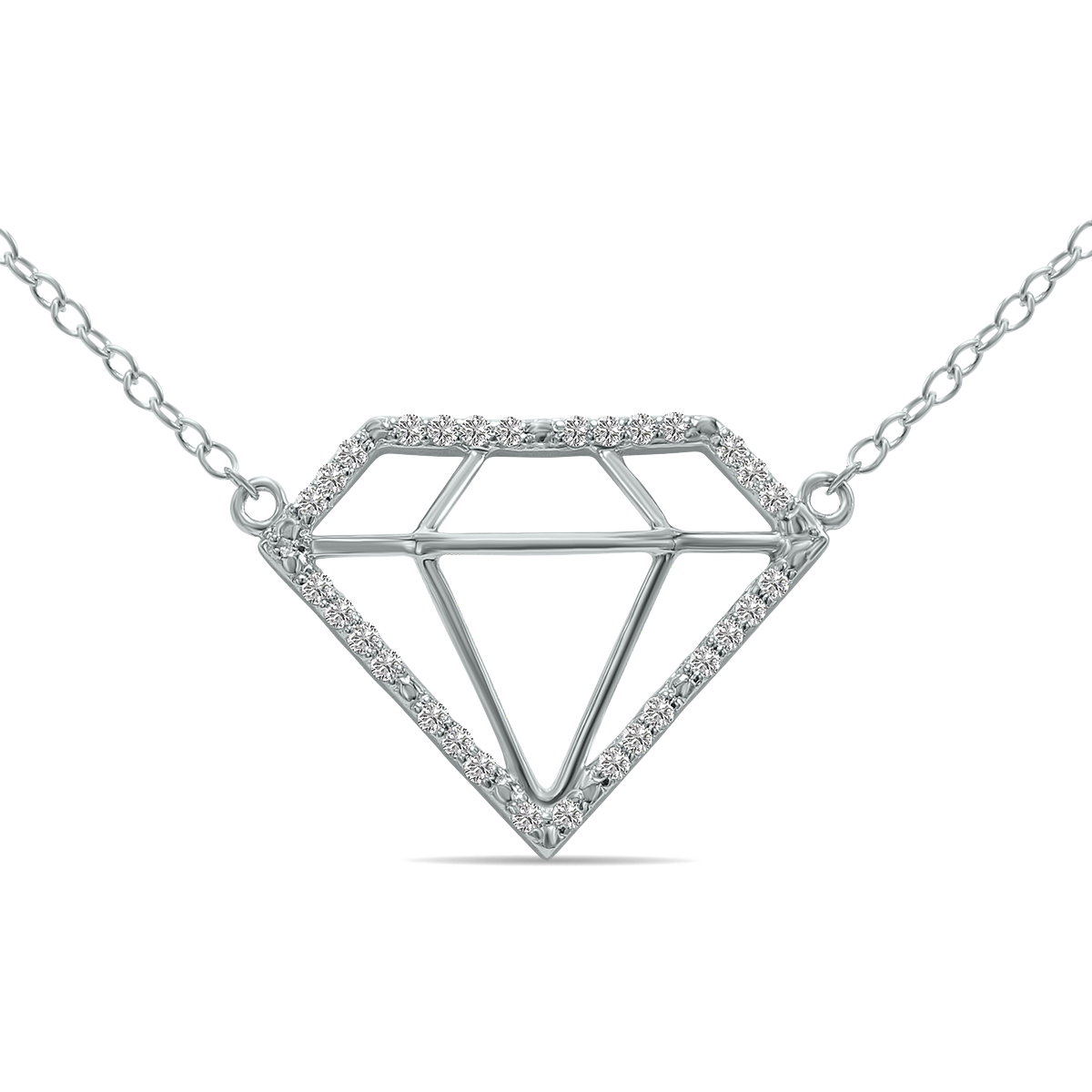 1/7 Carat TW Lab Grown Diamond Necklace in.925 Sterling Silver (Diamond Color F-G, Clarity VS1-VS2)